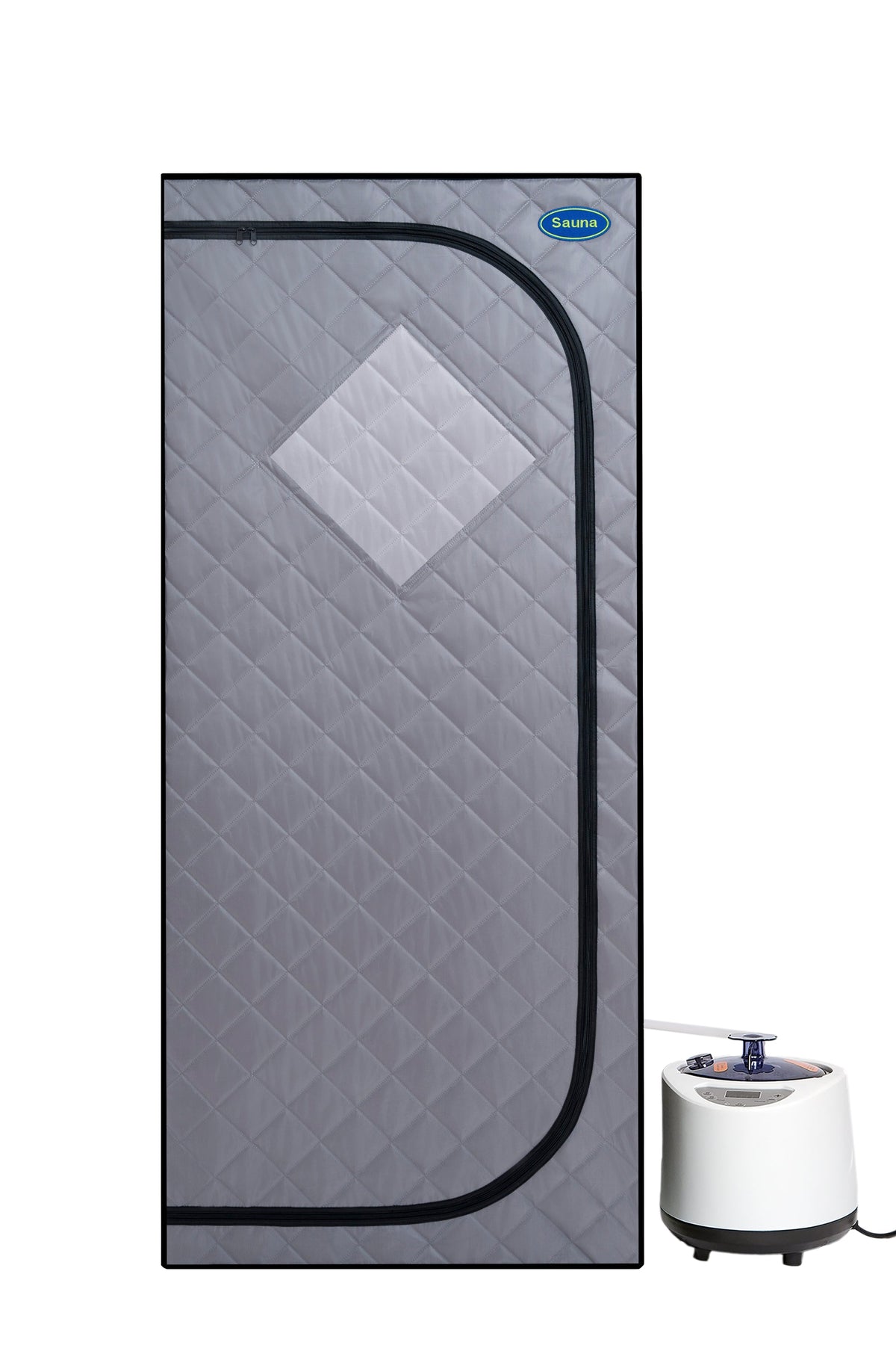 Full Size Portable Steam Sauna Tent with Steam Generator and Chair - Grey