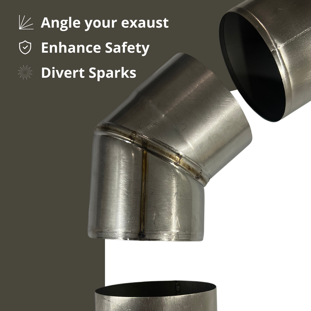 Angled Stove Chimney Pipe - 45 Degree Angle - 4” – view 4