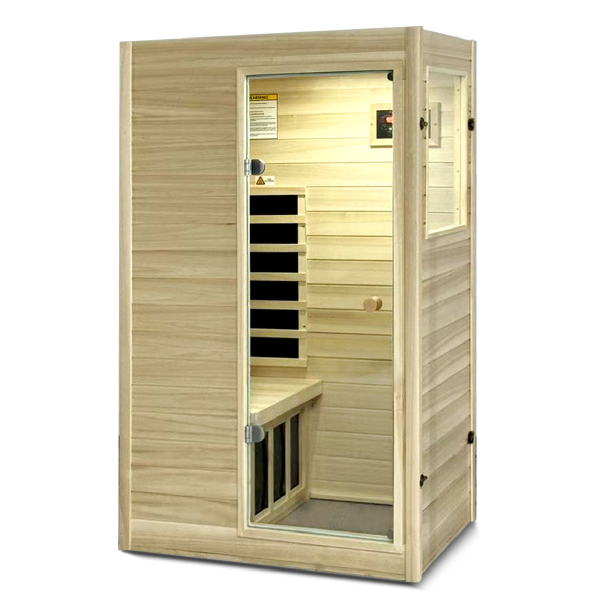 Far Infrared Sauna Room with 5 Heating Panels - Wood and Glass