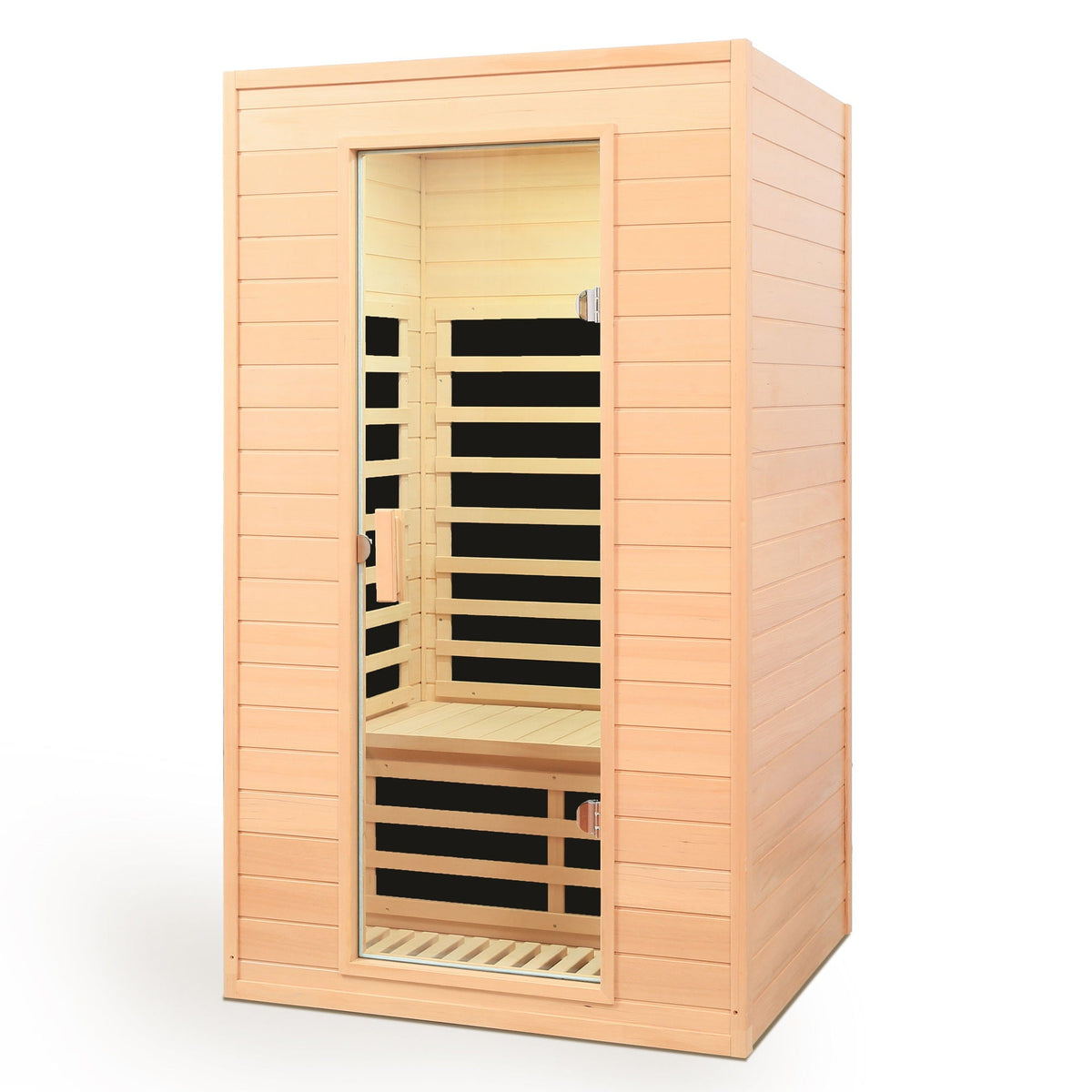Hemlock Far Infrared Roof Embedded Indoor Sauna Room with LCD Controls - Light Brown – view 9