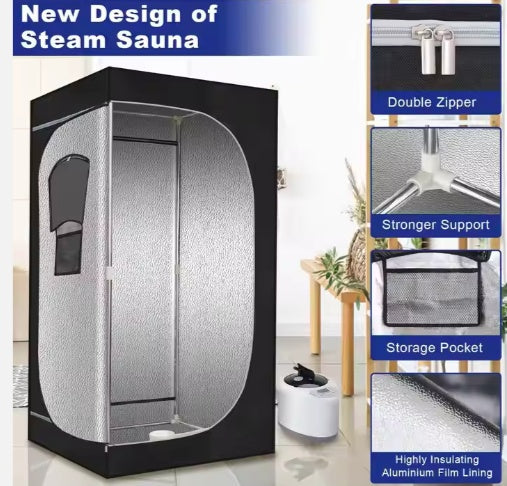 USA Warehouse Free Shipping Home Use Portable Sauna Tent With 2.6L Steamer Foldable Full-Body Sauna Portable Steam Sauna