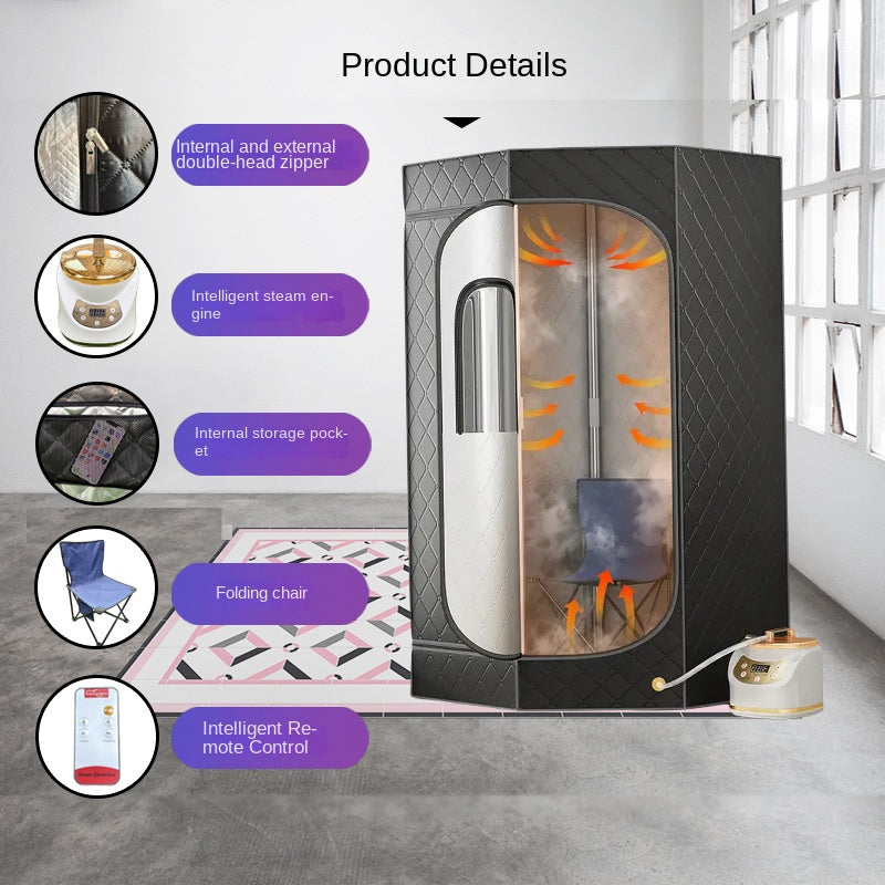 Portable Sauna Tent Five-Sided Home Bracket Steam Bath Box