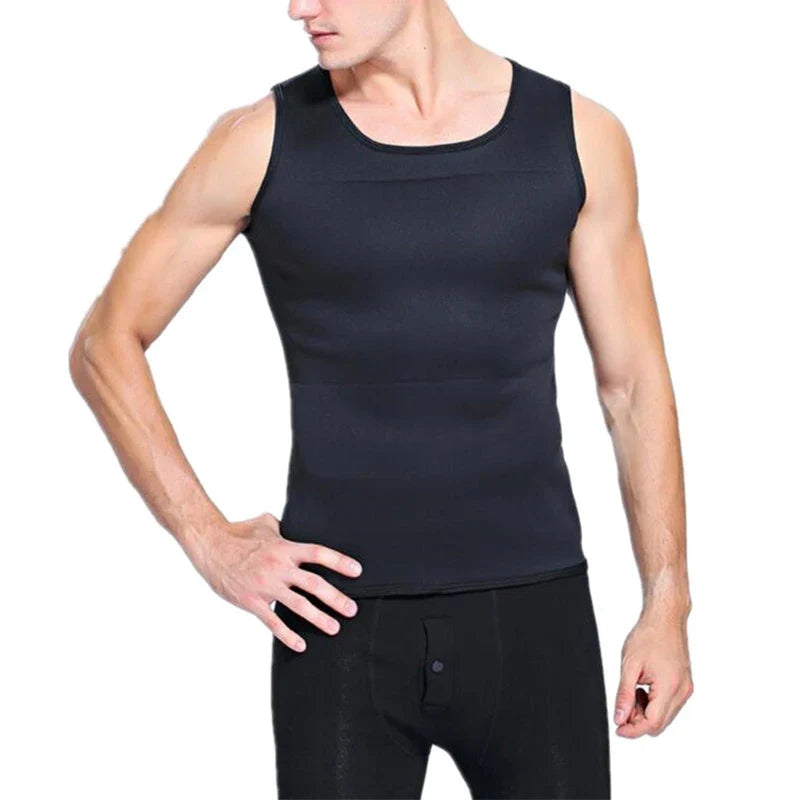 Men's Sauna Vest Ultra Sweat Shapers Shirt Man Black Waist Cincher Men's Shapers Slimming Waist Trainer Corsets shapewear