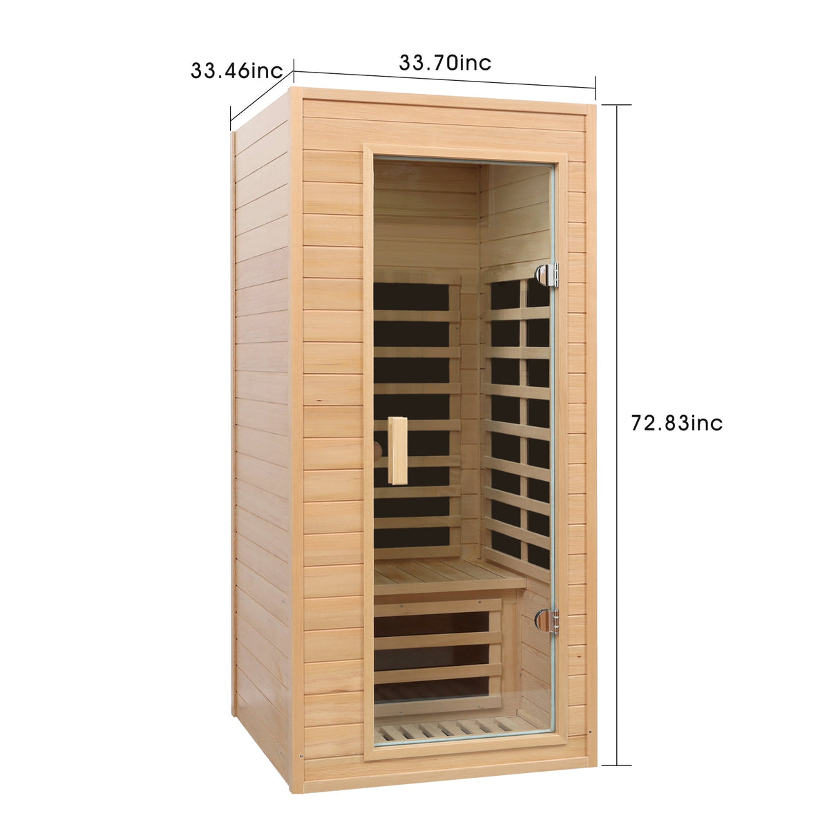 Hemlock Infrared Sauna with Bluetooth & LED Lighting - Natural Wood – view 9