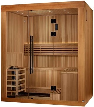 Golden Designs "Copenhagen Edition" 3-Person Traditional Sauna – Canadian Red Cedar & Pacific Premium Clear Cedar
