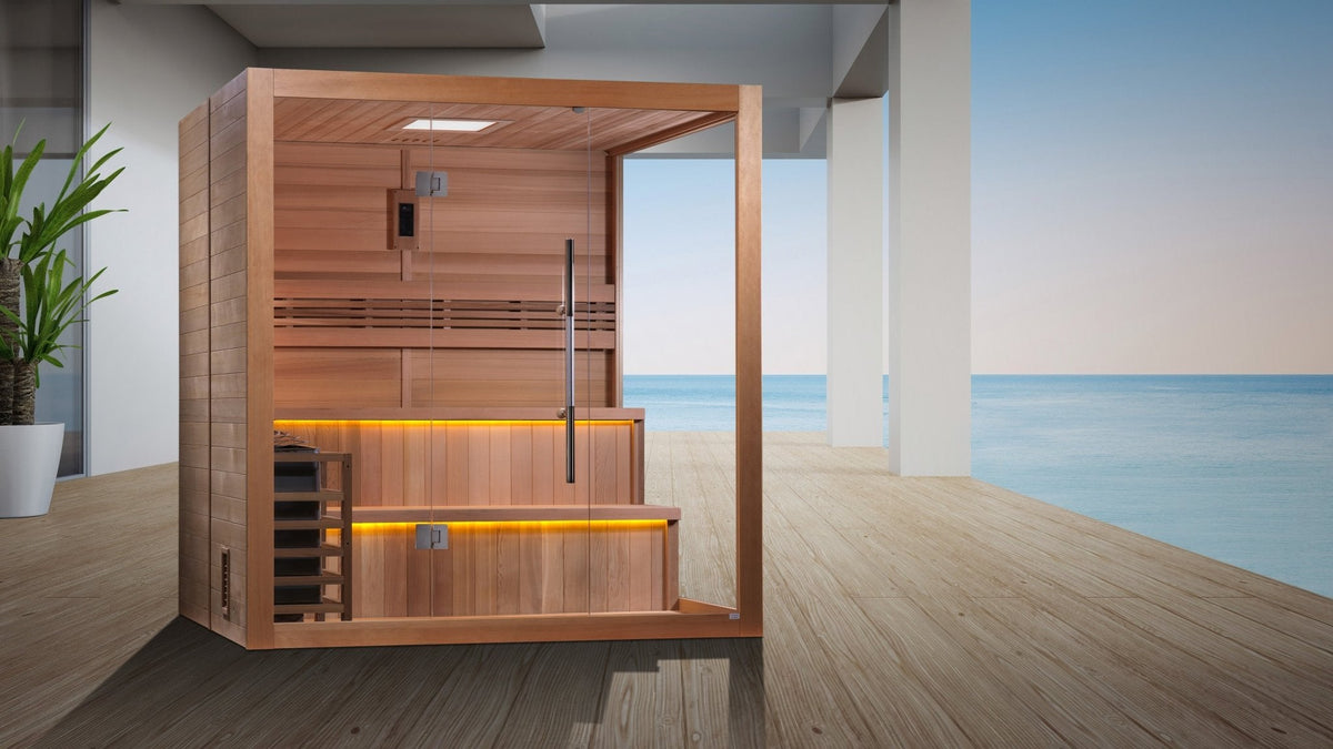 Golden Designs "Kuusamo Edition" 6-Person Indoor Traditional Sauna - Canadian Red Cedar Interior – view 7