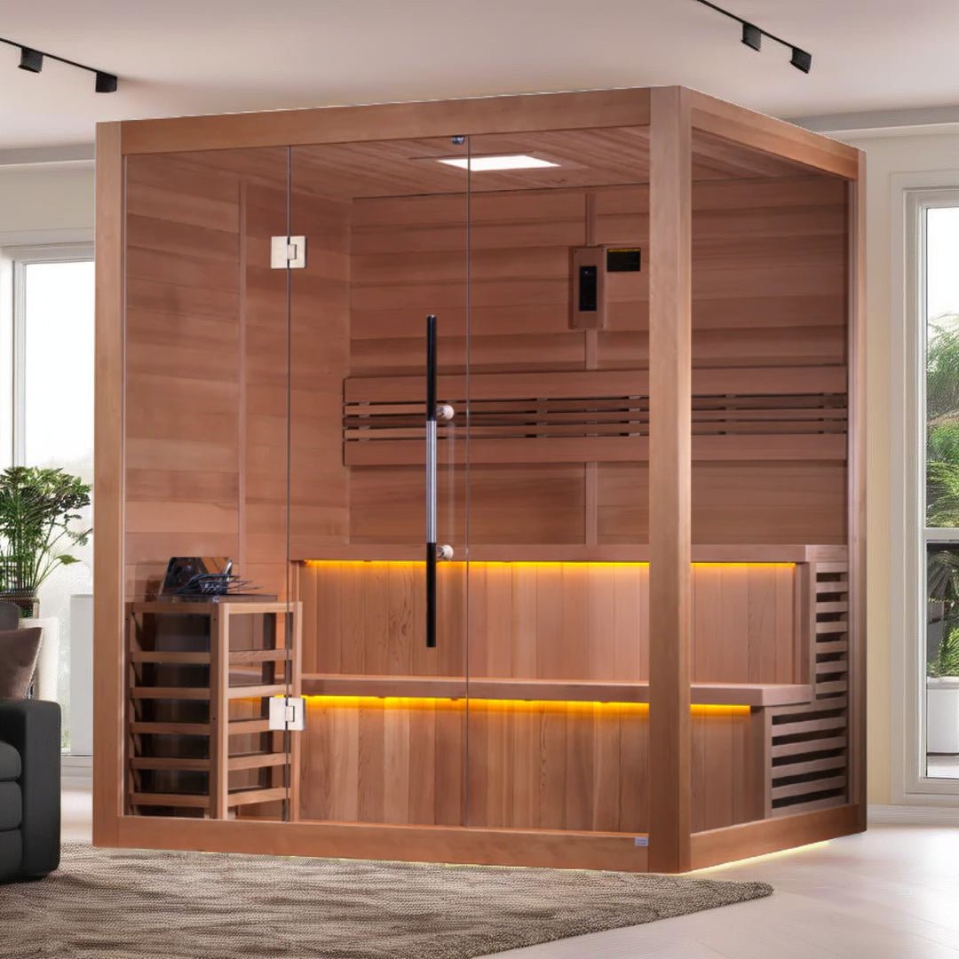 Golden Designs "Kuusamo Edition" 6-Person Indoor Traditional Sauna - Canadian Red Cedar Interior – view 2