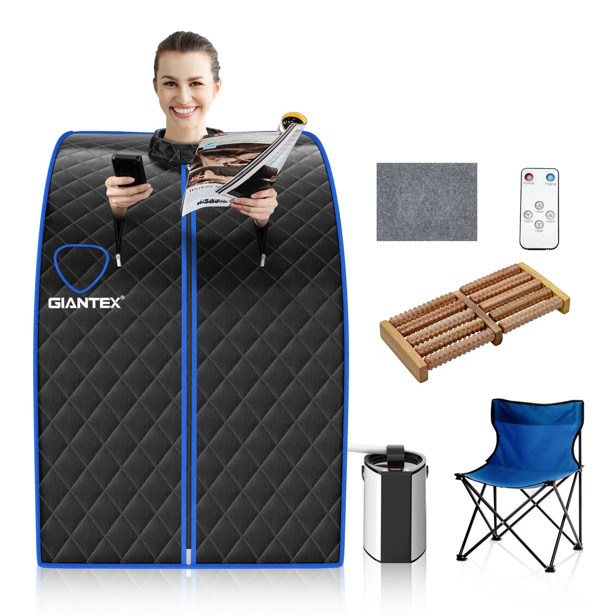 Portable Personal Steam Sauna Spa with 3L Blast-proof Steamer Chair – view 8