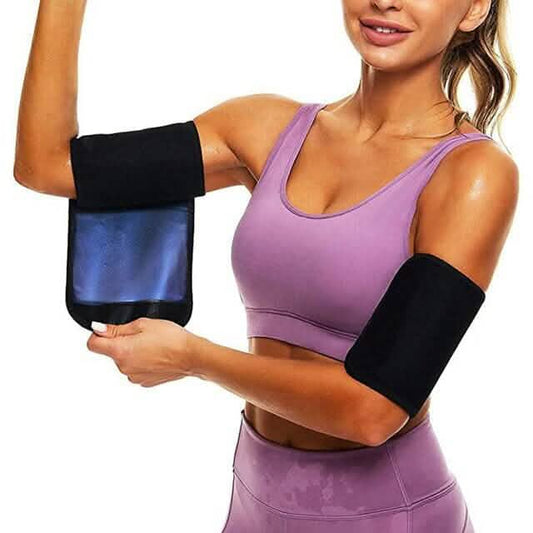 Arm Sweat Bands – Sauna Arm Wraps, Adjustable, 2-Pack, Blue
