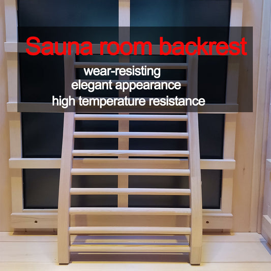 Hemlock Round Stick Sauna Backrest with Ergonomic Support - Natural Wood