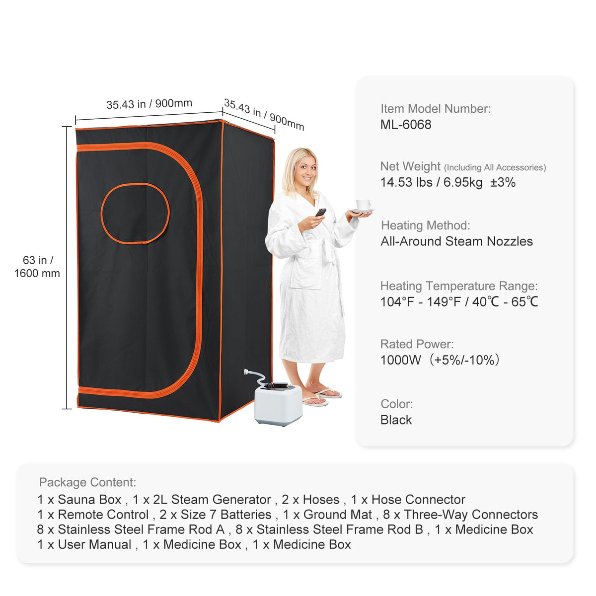 Portable Steam Sauna Tent Full Size – view 8