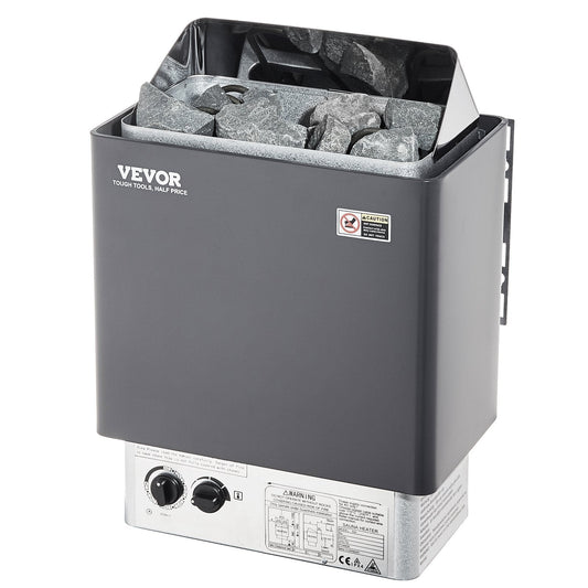 Sauna Heater, 4.5KW 220V Electric Sauna Stove, Steam Bath Sauna Heater With Built-In Controls, 3h Timer And Adjustable Temp For Max. 105-210 Cubic Feet, Home Hotel Spa Shower Use, FCC Certification