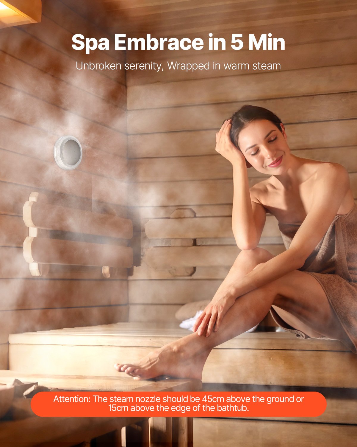 7.5kW Steam Generator With Controller For Home Sauna Spa Auto Drain Kit