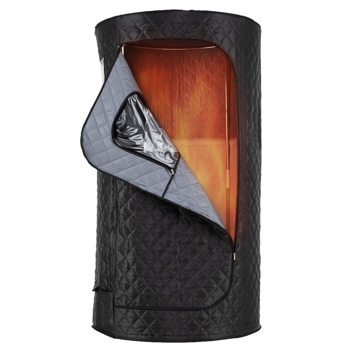 Portable Far Infrared Sauna Tent – Heated Foot Pad, 40 x 71 in, Black