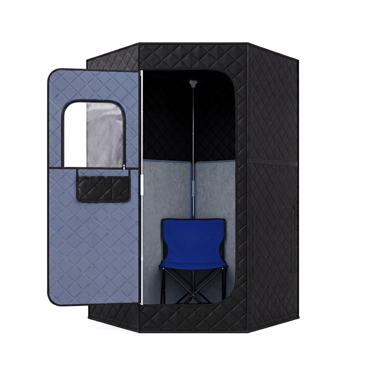 Portable Infrared Sauna Tent – Carbon Heaters & Foot Pad, 35.5 x 35.5 x 71 in, Black