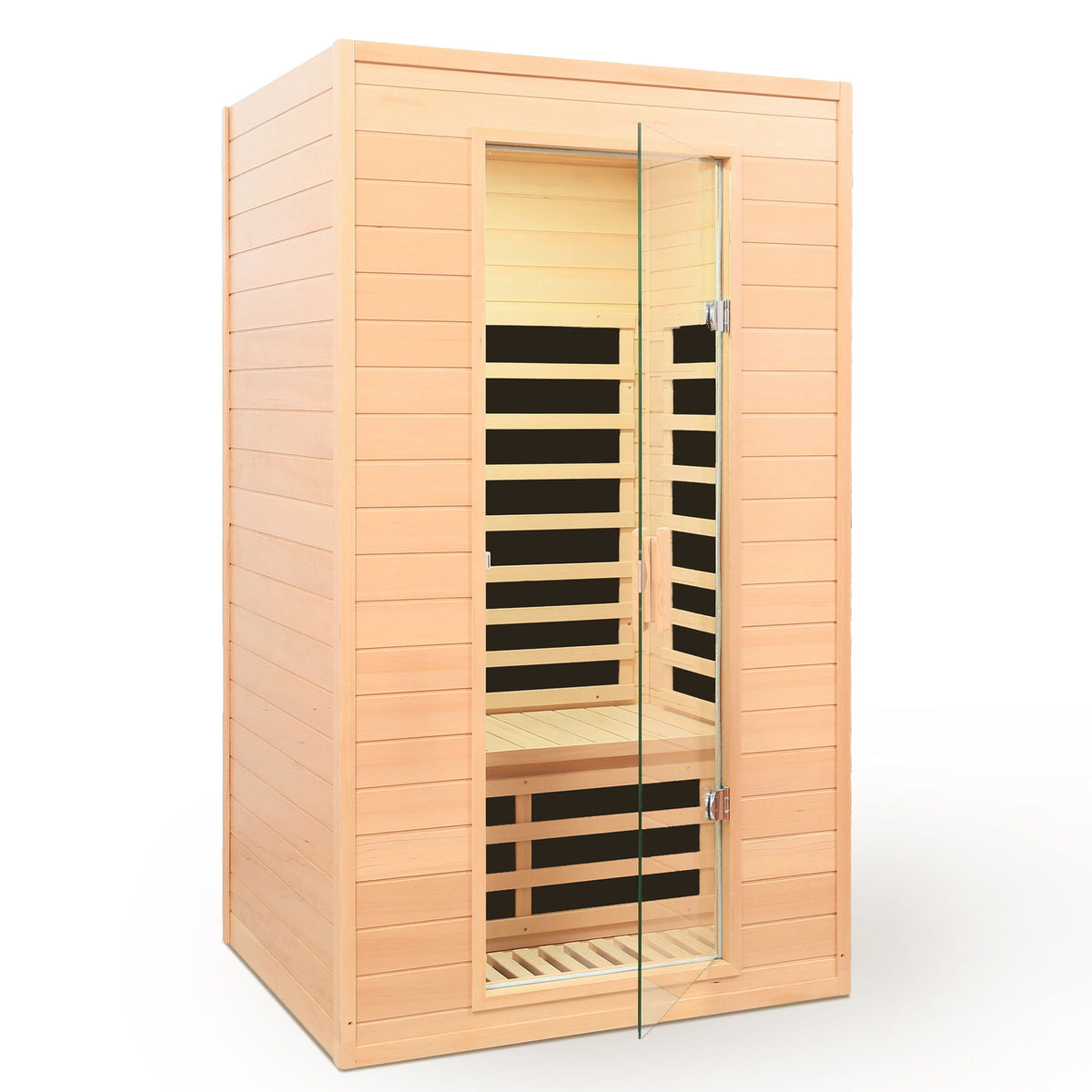 Hemlock Far Infrared Roof Embedded Indoor Sauna Room with LCD Controls - Light Brown – view 16