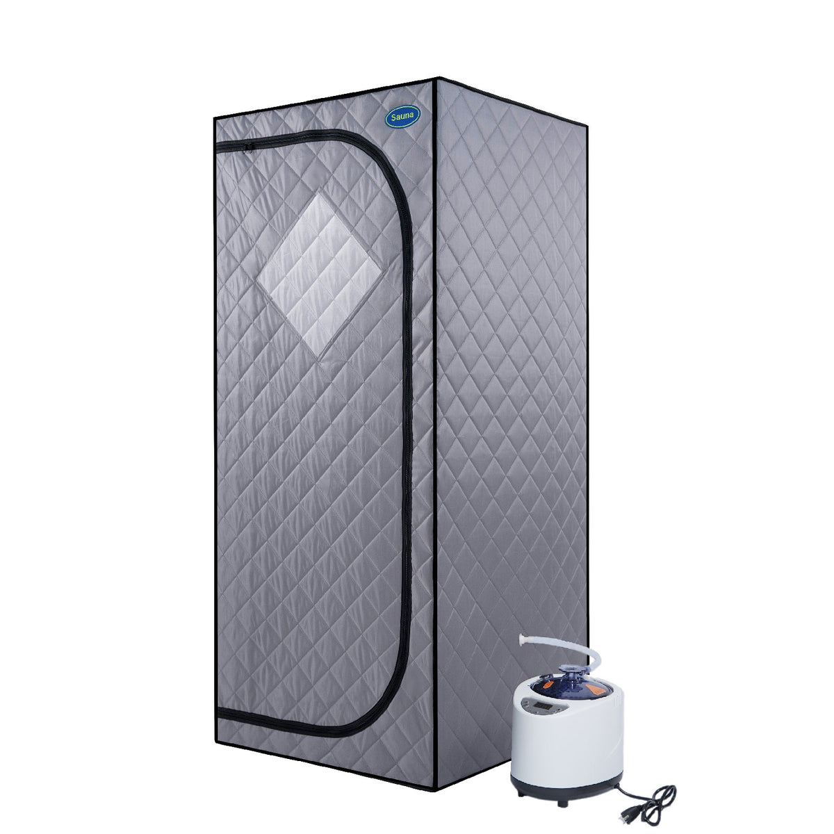 Full Size Portable Steam Sauna Tent with Steam Generator and Chair - Grey