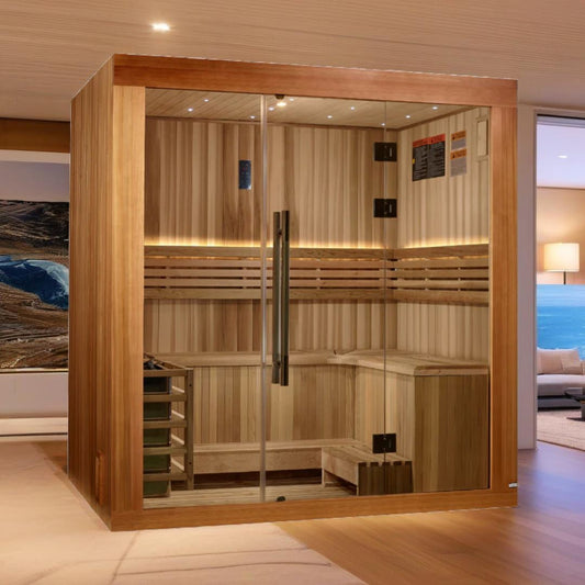 Golden Designs "Copenhagen Edition" 3-Person Traditional Sauna – Canadian Red Cedar & Pacific Premium Clear Cedar