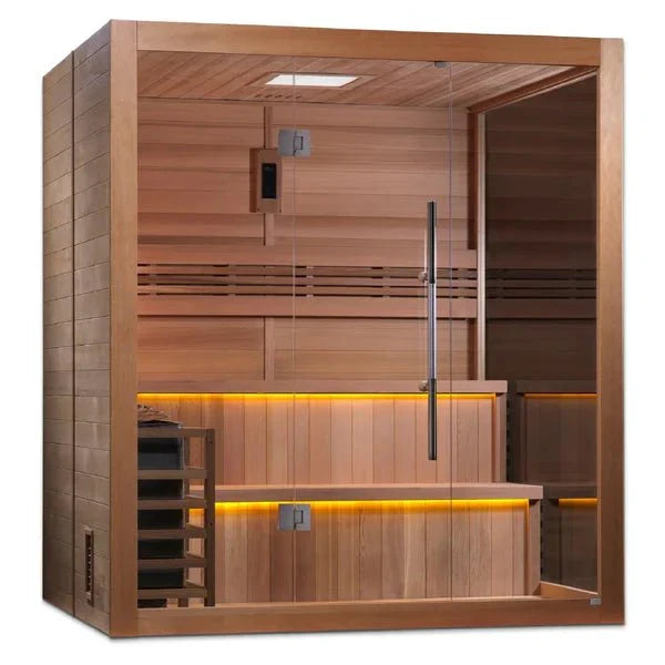 Golden Designs "Kuusamo Edition" 6-Person Indoor Traditional Sauna - Canadian Red Cedar Interior – view 3